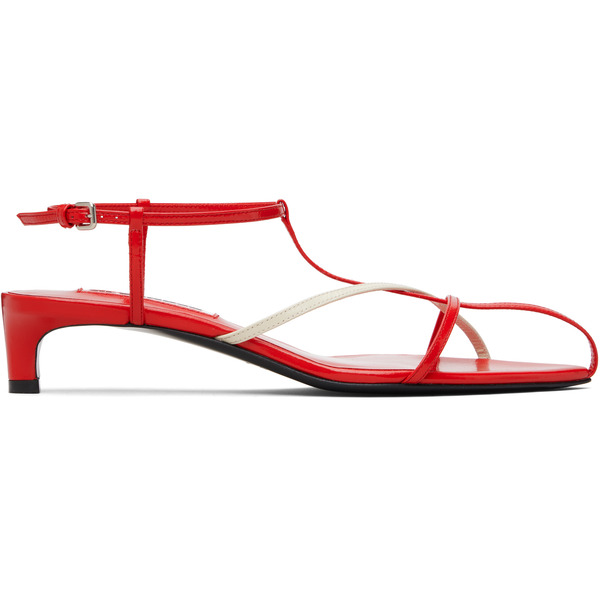  Jil Sander Red Cage Low Heeled Sandals 