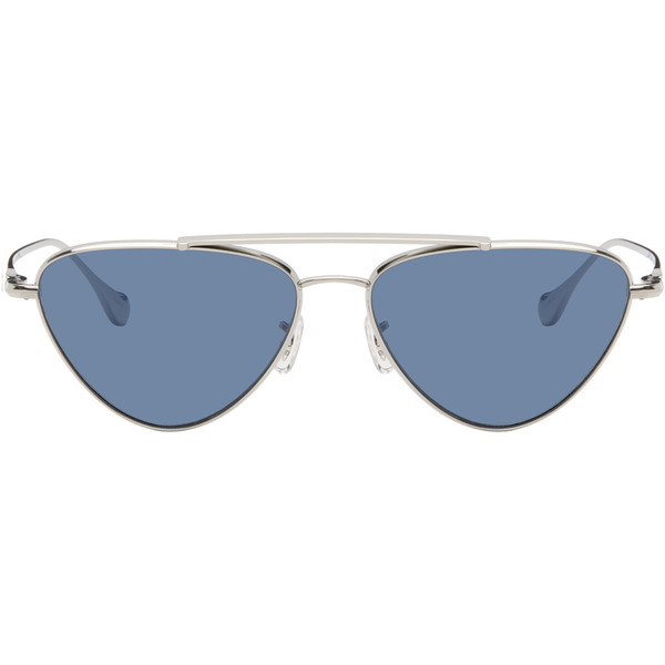  Jil Sander Silver Oliver Peoples 'edition 1' Aviator Sunglasses 