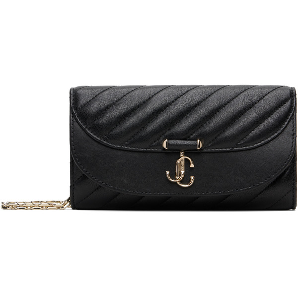  Jimmy Choo Black Curve Chain Wallet Bag 