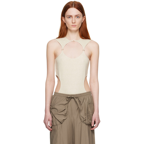  J.kim Off-white Lattice Tank Top 