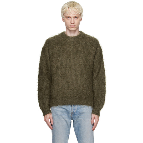  John Elliott Khaki Brushed Sweater 