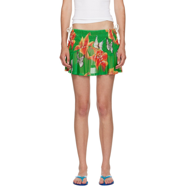  Juliet Johnstone Green Mesh Miniskirt 