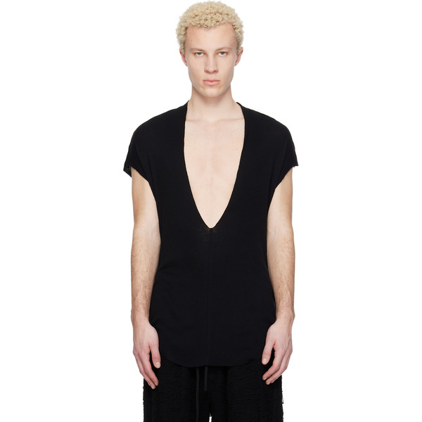  Julius Black Neck Slit T-shirt 