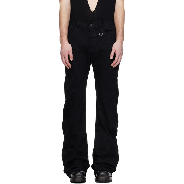  Julius Black Paneled Curved Seam Jeans 