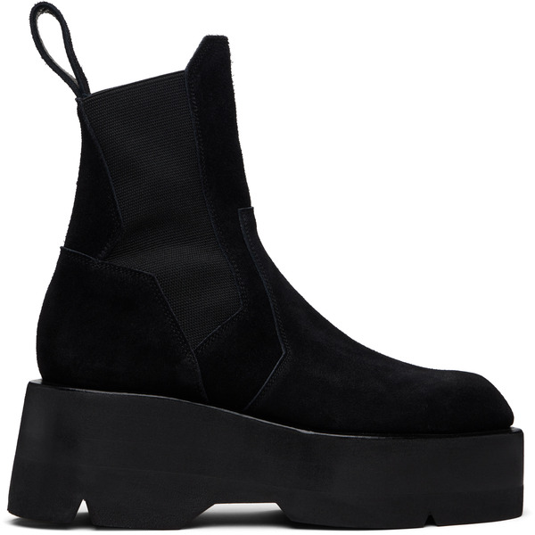  Julius Black Prism Side Gore Chelsea Boots 