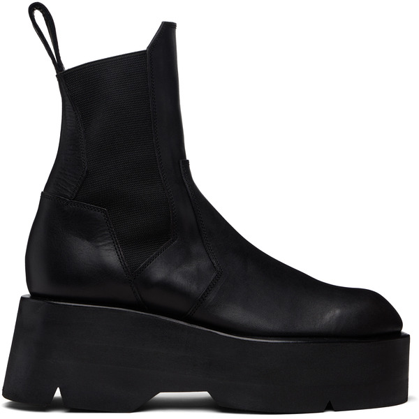  Julius Black Prism Side Gore Chelsea Boots 