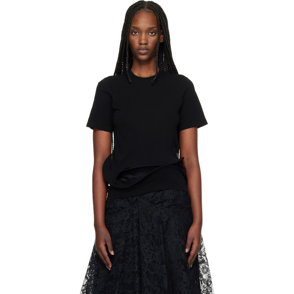  Junya Watanabe Black Twisted Detail T-shirt 