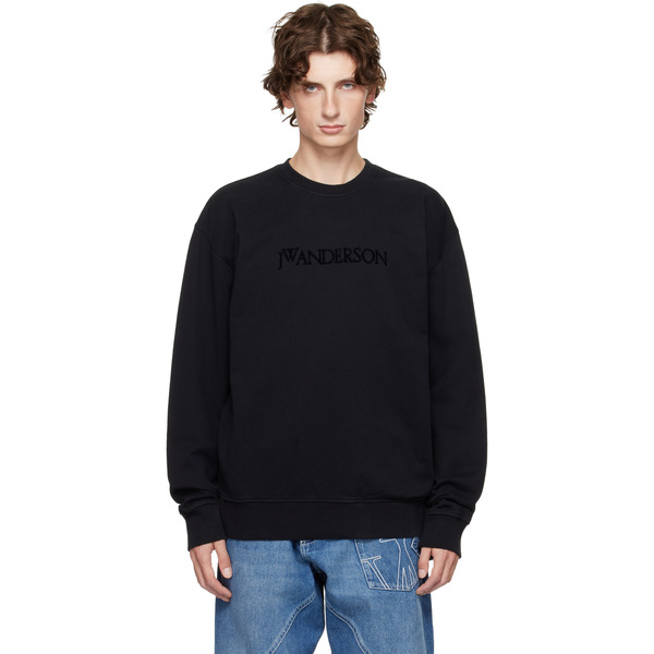  Jw Anderson Black Logo Embroidery Sweatshirt 
