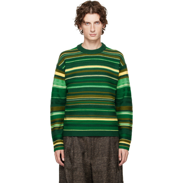  Jw Anderson Green Multi Stripe Sweater 