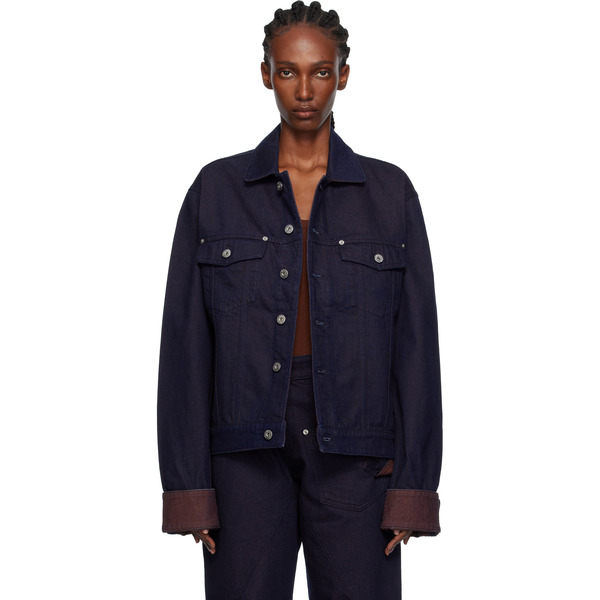  Jw Anderson Navy Turn Up Cuff Denim Jacket 