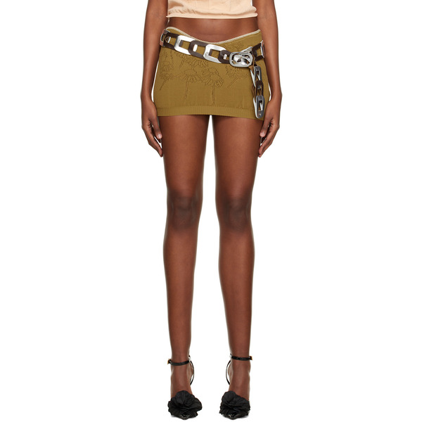  Katya Zelentsova Ssense Exclusive Khaki Miniskirt 
