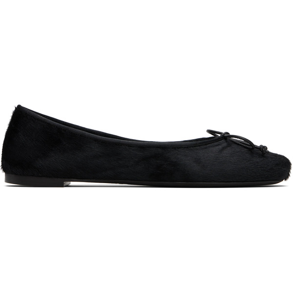  Khaite Black Calfhair Ballerina Flats 