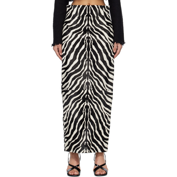  Khaite Black & White Loxley Maxi Skirt 