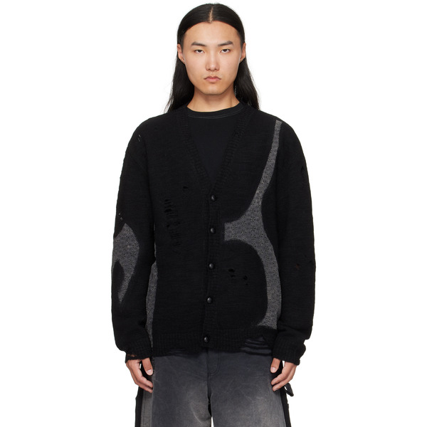  Khoki Black Needle Punched Cardigan 