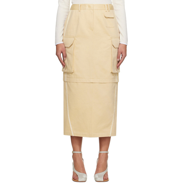  Kijun Beige Joel Cargo Maxi Skirt 