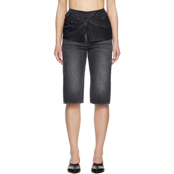  Kijun Black Military Wrap Miniskirt 