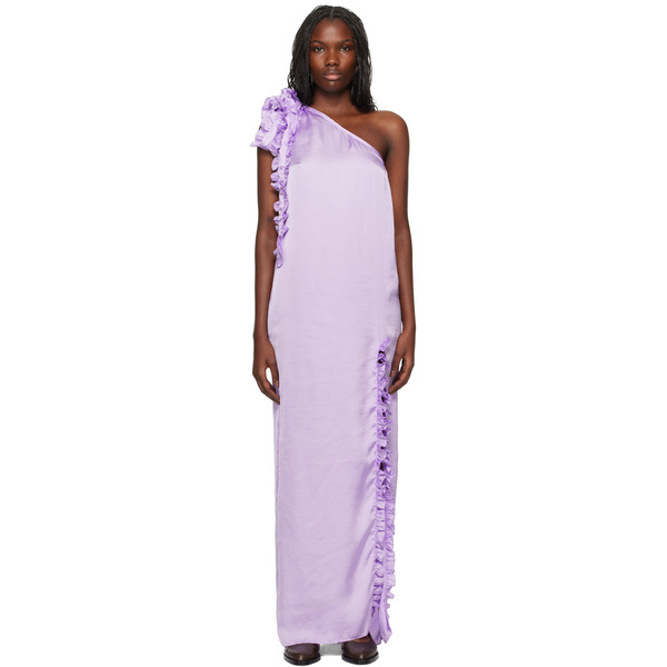  Kika Vargas Purple Aretha Maxi Dress 