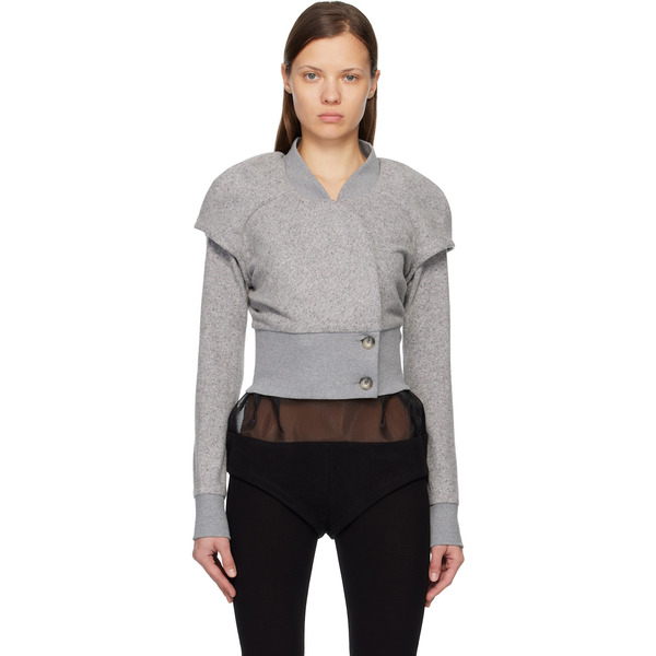  Kiko Kostadinov Gray Lauterbach Jersey Jacket 