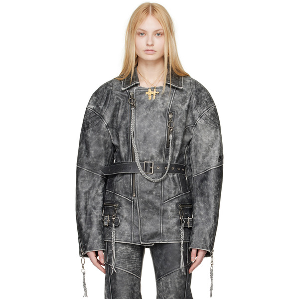  Knwls Black Nihil Moto Leather Jacket 