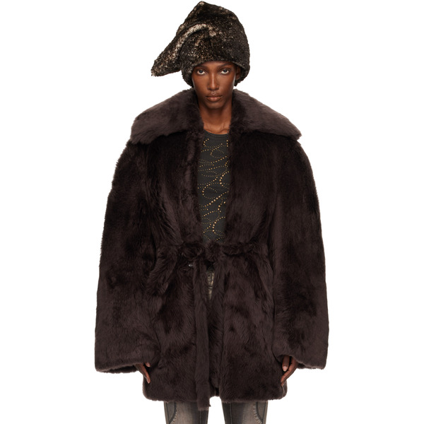  Knwls Brown Baby Shearling Coat 