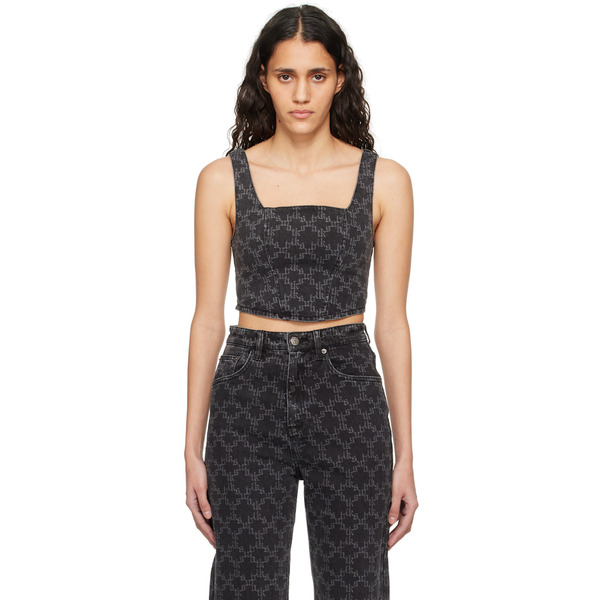  Ksubi Black Merge Denim Tank Top 