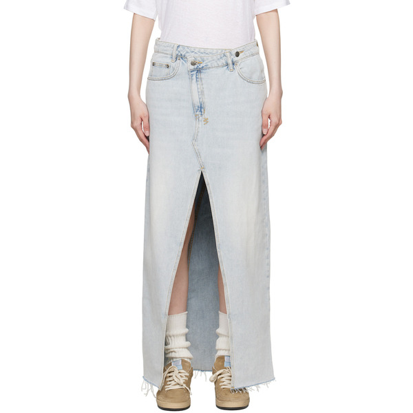  Ksubi Blue Relax Skyfall Denim Maxi Skirt 