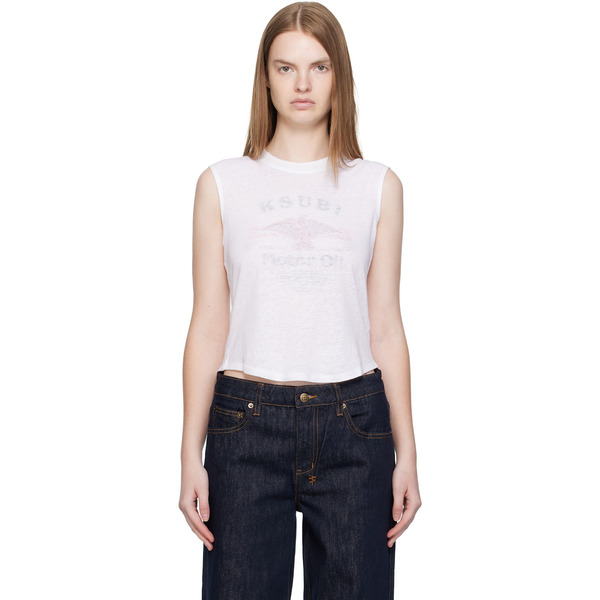  Ksubi White Motor Oil Moss Tank Top 