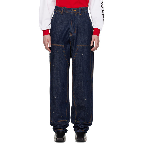  Kusikohc Navy Workwear Multi Rivet Jeans 