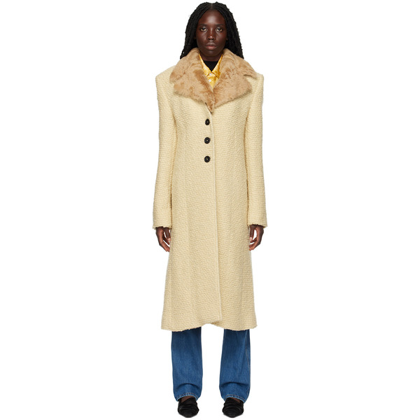  Kwaidan Editions Beige Notched Lapel Coat 