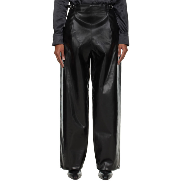  Kwaidan Editions Black Sailor Faux-leather Trousers 