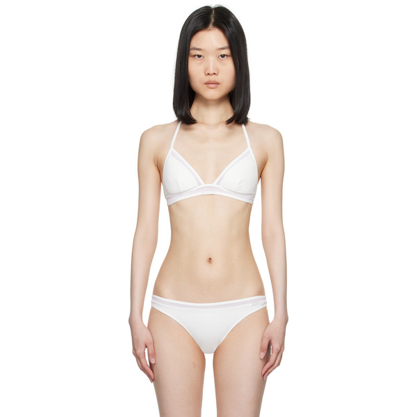  La Perla White Paneled Bikini Top 