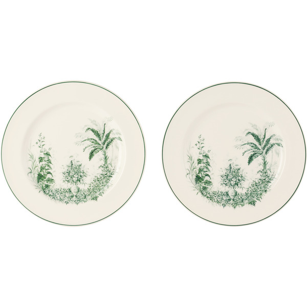  Laboratorio Paravicini Off-white & Green Gardens 08 Plate Set 