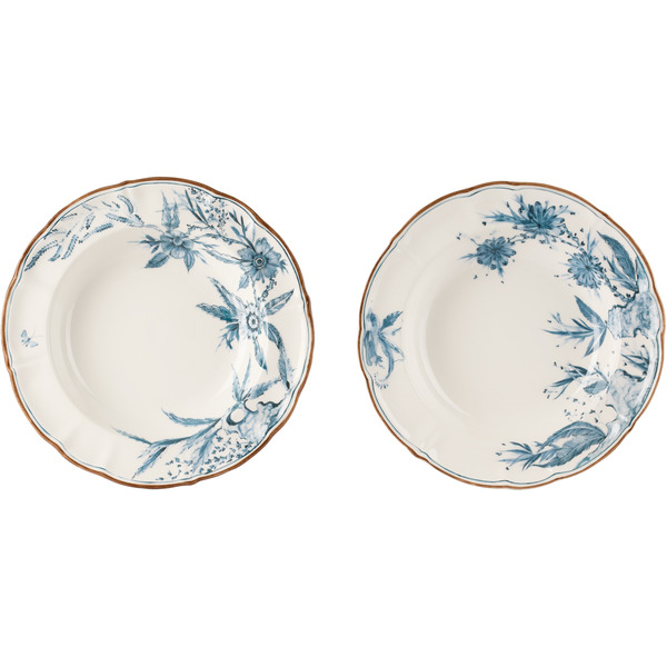  Laboratorio Paravicini White Rocaille Blue 01 Pasta & Soup Bowl Set 