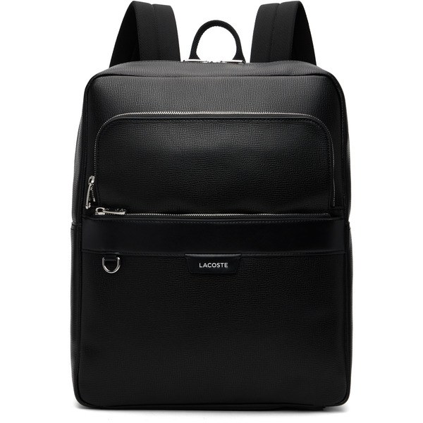  Lacoste Black Ossian Leather Backpack 