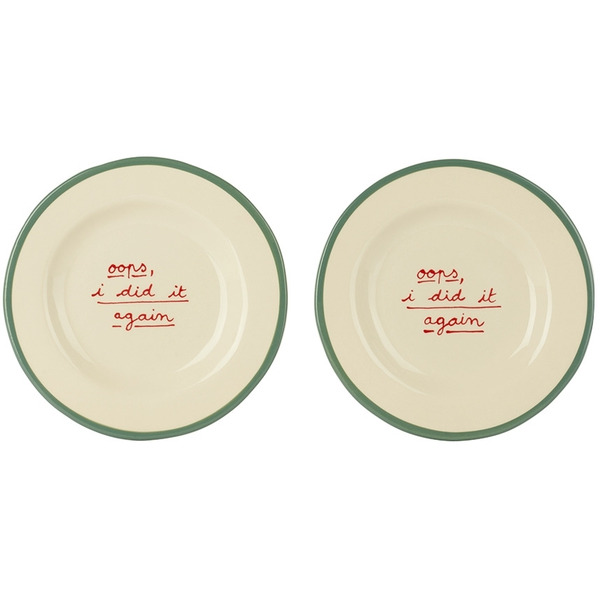  Laetitia Rouget Green 'oops I Did It Again' Dessert Plate Set 