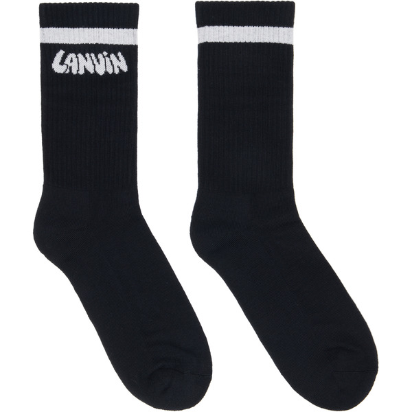  Lanvin Black 'lanvin' Cotton Socks 