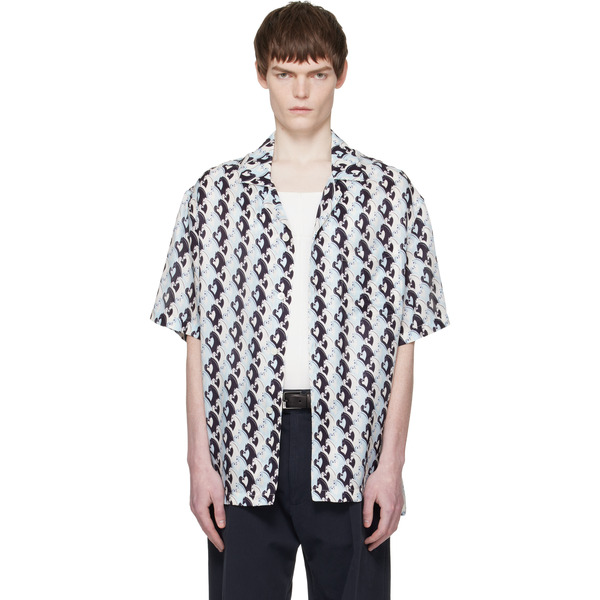  Lanvin Blue Lunar Year Print Shirt 