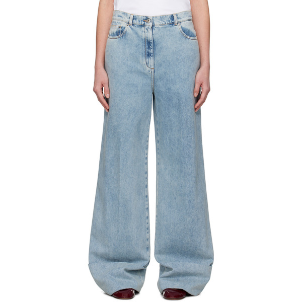  Lanvin Blue Wide-leg Cuffed Jeans 