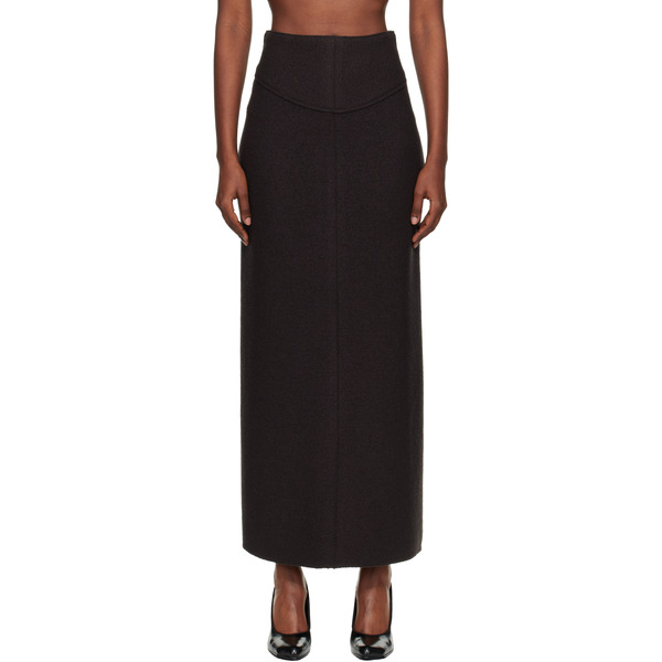  Lanvin Brown Pencil Maxi Skirt 