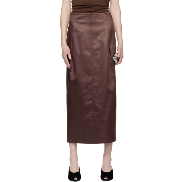  Lanvin Brown Straight Maxi Skirt 