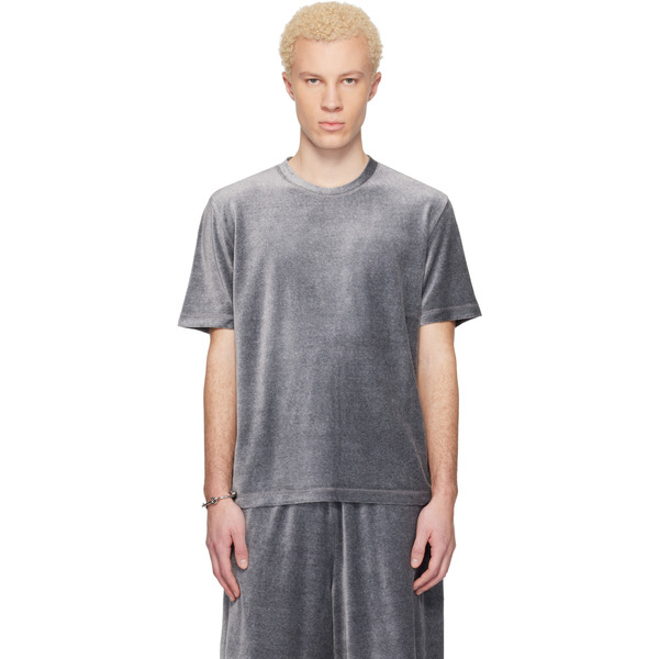  Lanvin Gray Velvet T-shirt 