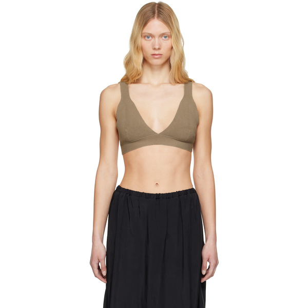  Lauren Manoogian Khaki Rib Triangle Bralette 