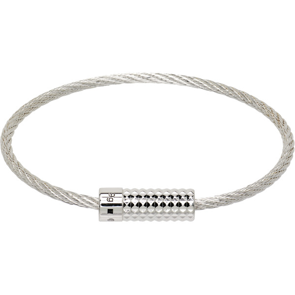  Le Gramme Pyramid Guilloche Cable 'le 9g' Bracelet 