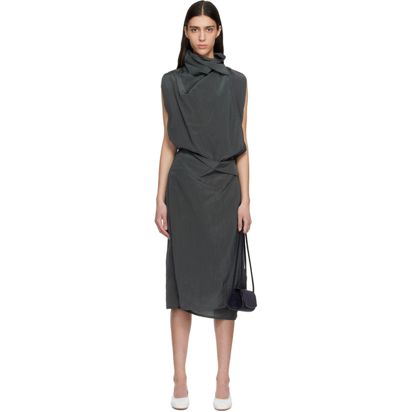  Le17septembre Black Celia Wrap Midi Dress 