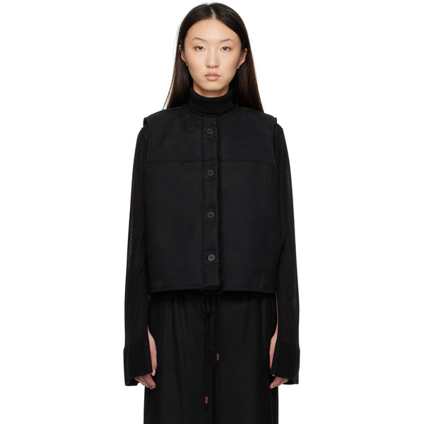  Le17septembre Black Faux-shearling Reversible Vest 