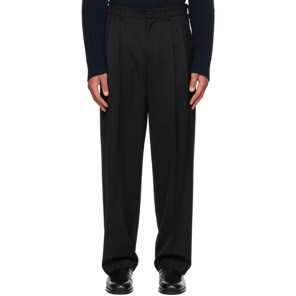  Le17septembre Black Two Tuck Wool Trousers 