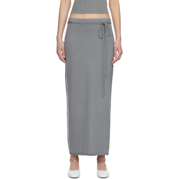 Le17septembre Blue Cashmere Blend Knit Maxi Skirt 