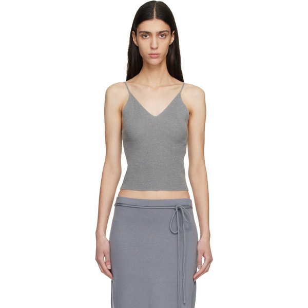  Le17septembre Gray Anne Sleeveless Knit Tank Top 