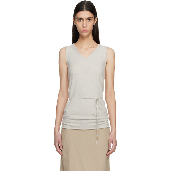  Le17septembre Gray Long Scoop Sleeveless Tank Top 