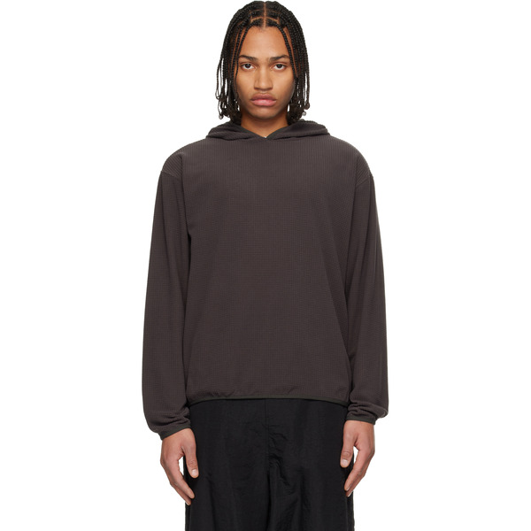  Le17septembre Gray Waffle Knit Hoodie 